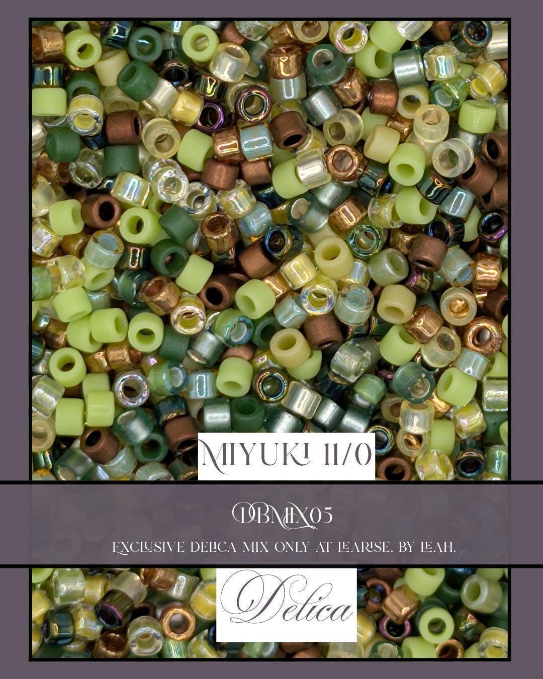 DBMIX05 Miyuki Delica Mix Seed Beads 11/0, Exclusive Bead Mix By Leah  (7.5g pk)