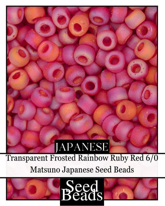 5935SB Transparent Frosted Rainbow Ruby Red 6/0 (15g pkg)