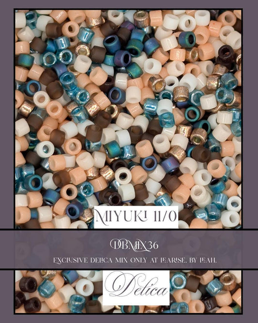 DBMIX36 Miyuki Delica Mix Seed Beads 11/0, Custom Color Collections for Beading Projects & Gifts   (7.5g pkg)