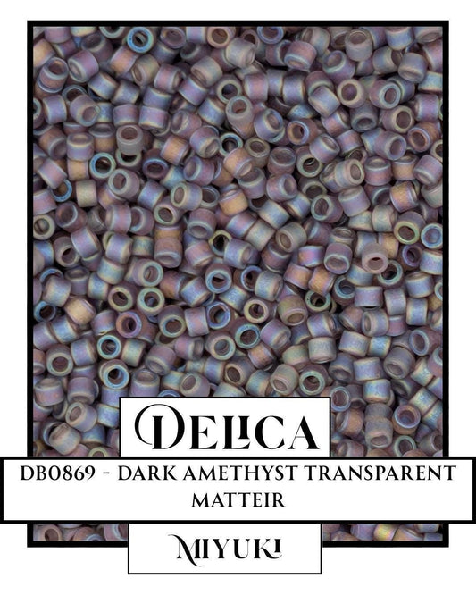 DB0869 - Mat Transparent Mauve AB | Miyuki Delica Size 11/0 Seed Beads for Jewelry Making & Bead Weaving   (7.5g pkg)
