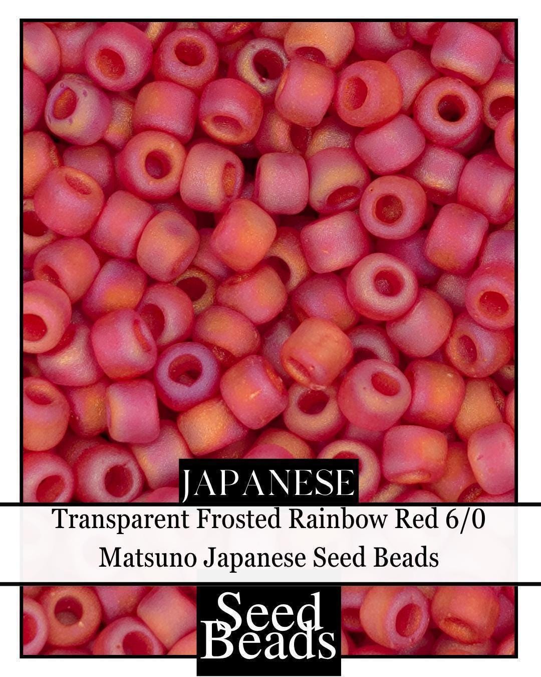 5932SB Transparent Frosted Rainbow Red 6/0 (15g pkg)