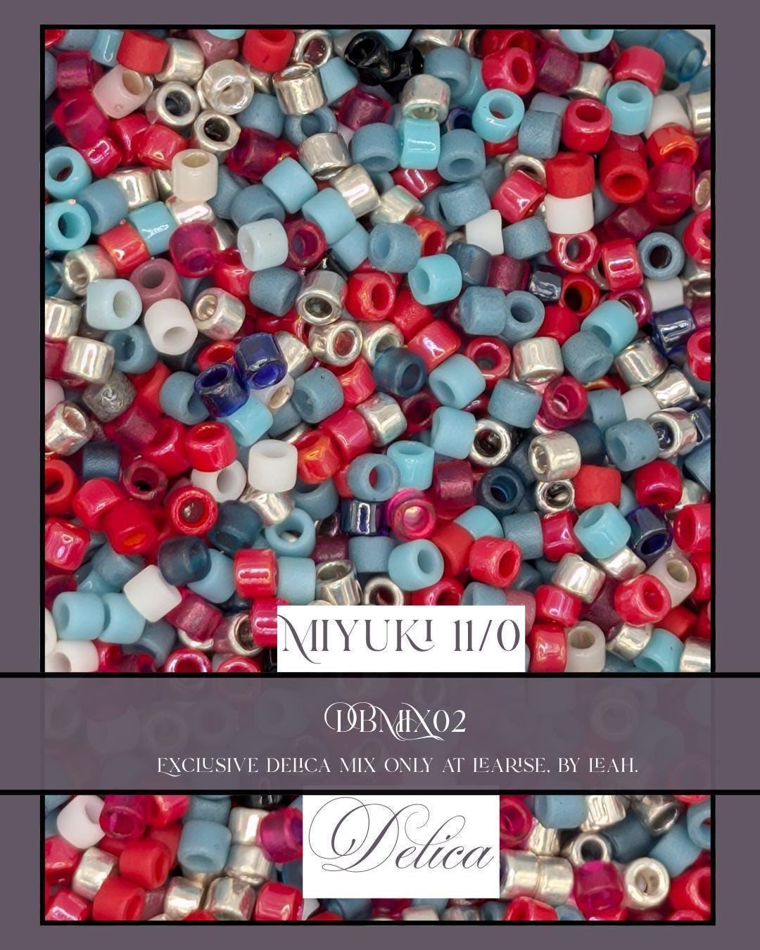 DBMIX02 Miyuki Delica Mix Seed Beads 11/0, Exclusive Bead Mix By Leah   (7.5g pkg) | Bead Weaving | High Quality Uniform Beads