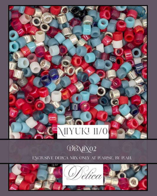 DBMIX02 Miyuki Delica Mix Seed Beads 11/0, Exclusive Bead Mix By Leah   (7.5g pkg) | Bead Weaving | High Quality Uniform Beads