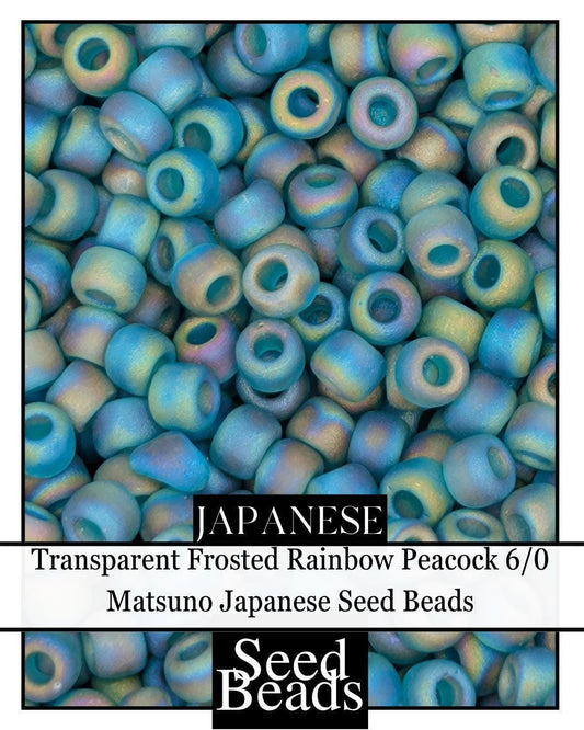 5956SB Transparent Frosted Rainbow Emerald Green 6/0 (15g pkg)