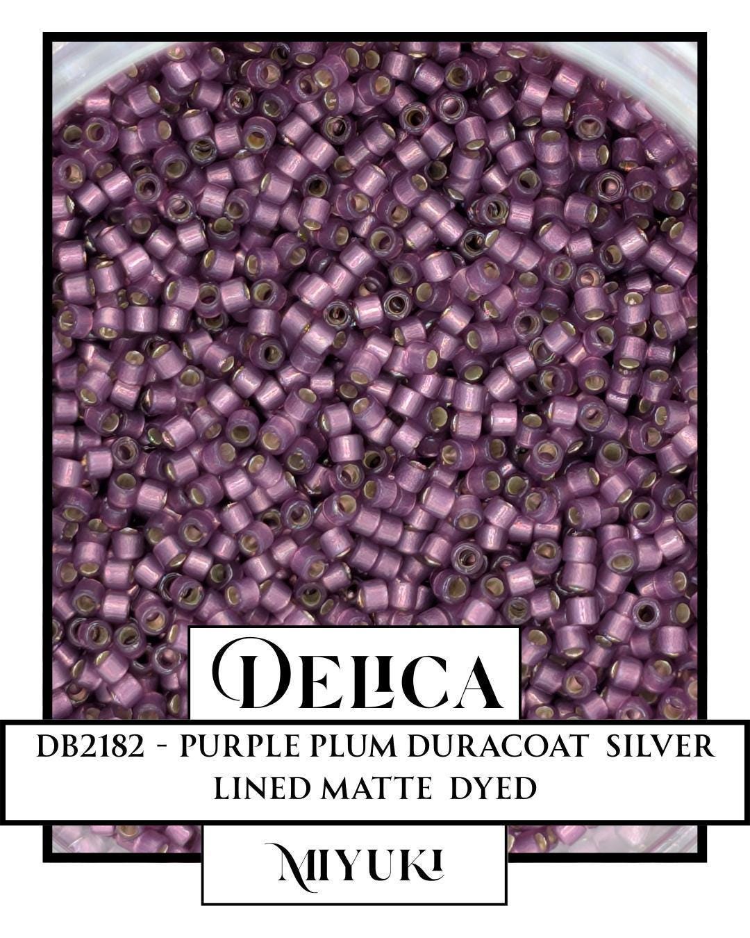 DB2182-Alabaster Silver Line Dyed Lilac  Duracoat| Miyuki Delica Size 11/0  for Jewelry Making & Bead Weaving   (7.5g pkg)