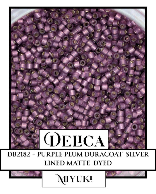DB2182-Alabaster Silver Line Dyed Lilac  Duracoat| Miyuki Delica Size 11/0  for Jewelry Making & Bead Weaving   (7.5g pkg)