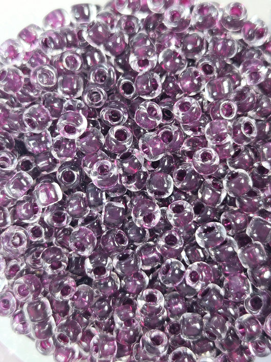 5377SB Transparent Inside Color Lined Dark Mauve 6/0 Matsuno (MGB) Japanese Seed Beads for Jewelry Making and Crafts (15g pkg)