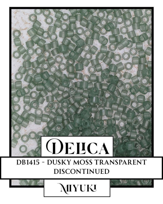 DB1415 -  Transparent Light Moss Green | Miyuki Delica Size 11/0 Seed Beads for Jewelry Making & Bead Weaving   (7.5g pkg)