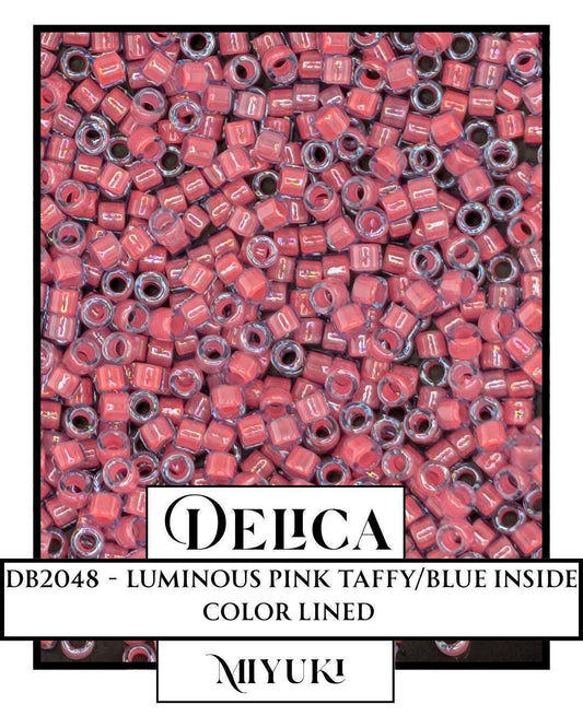 DB2048 - Luminous Pink Taffy | Miyuki Delica Size 11/0 Seed Beads for Jewelry Making & Bead Weaving   (7.5g pkg)