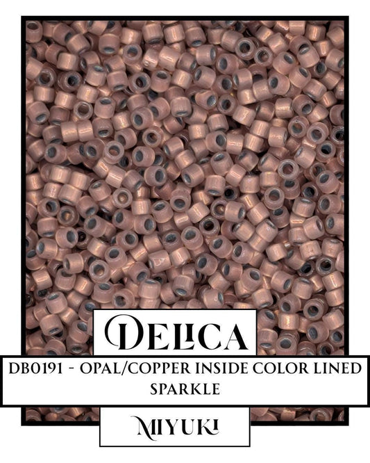 DB0191 - Opal/Copper Inside Color Lined Sparkle (7.5g pkg) | Bead Weaving | High Quality Uniform Beads