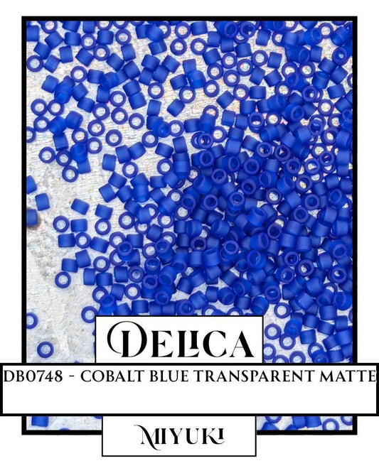 DB0748 - Transparent Cobalt Mat | Miyuki Delica Size 11/0  for Jewelry Making & Bead Weaving   (7.5g pkg)