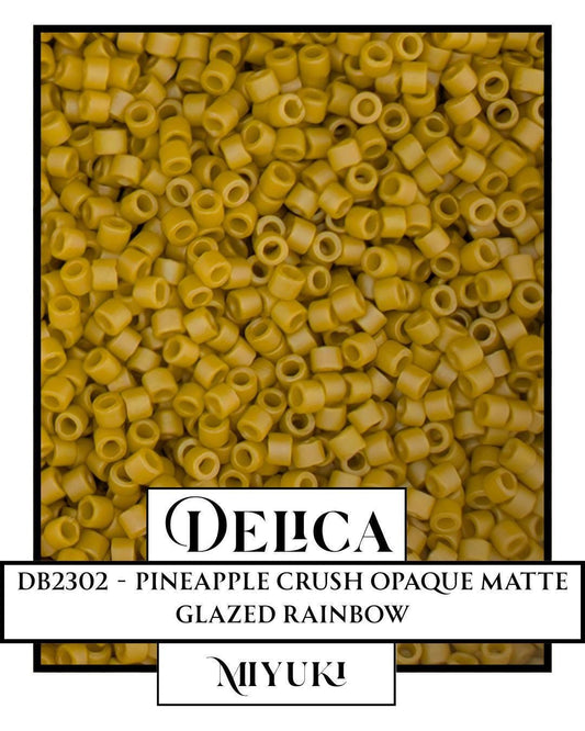 DB2302, Miyuki, Delica, Premium Seed Beads, Opaque Matte Rainbow, Small Quantity, Ideal for Beadweaving Projects