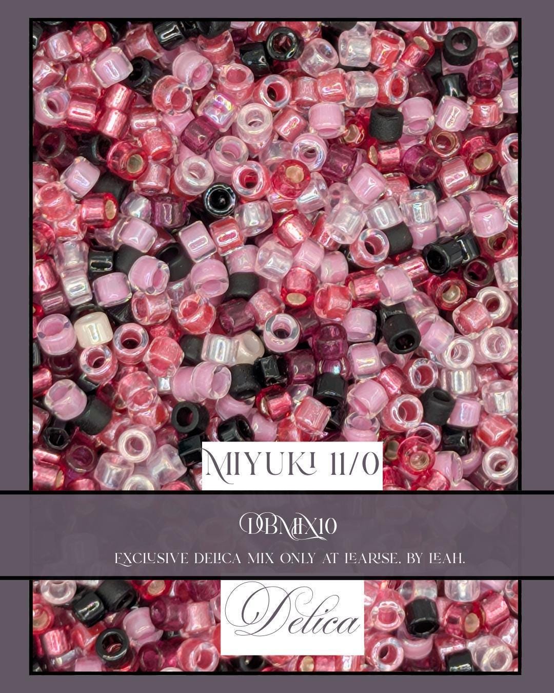 DBMIX10 Miyuki Delica Mix Seed Beads 11/0, Exclusive Bead Mix By Leah   (7.5g pkg) | Bead Weaving | High Quality Uniform Beads