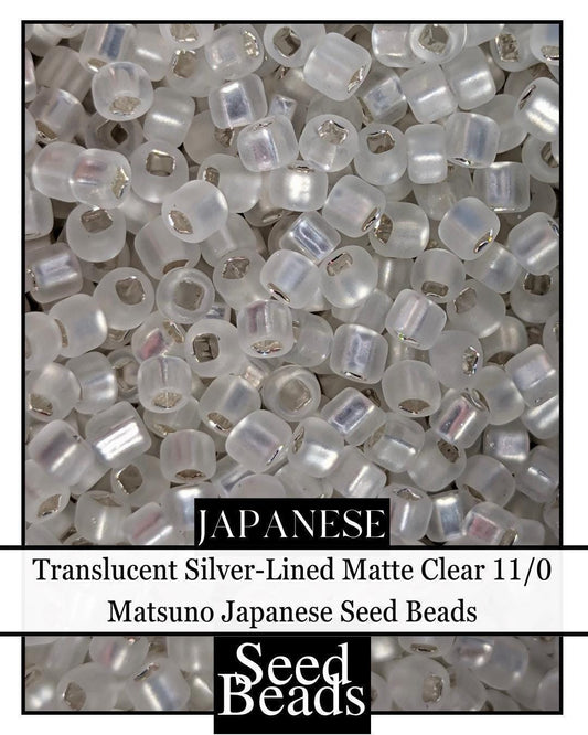 1925SB Translucent Silver-Lined Matte Clear 11/0 (15g pkg)