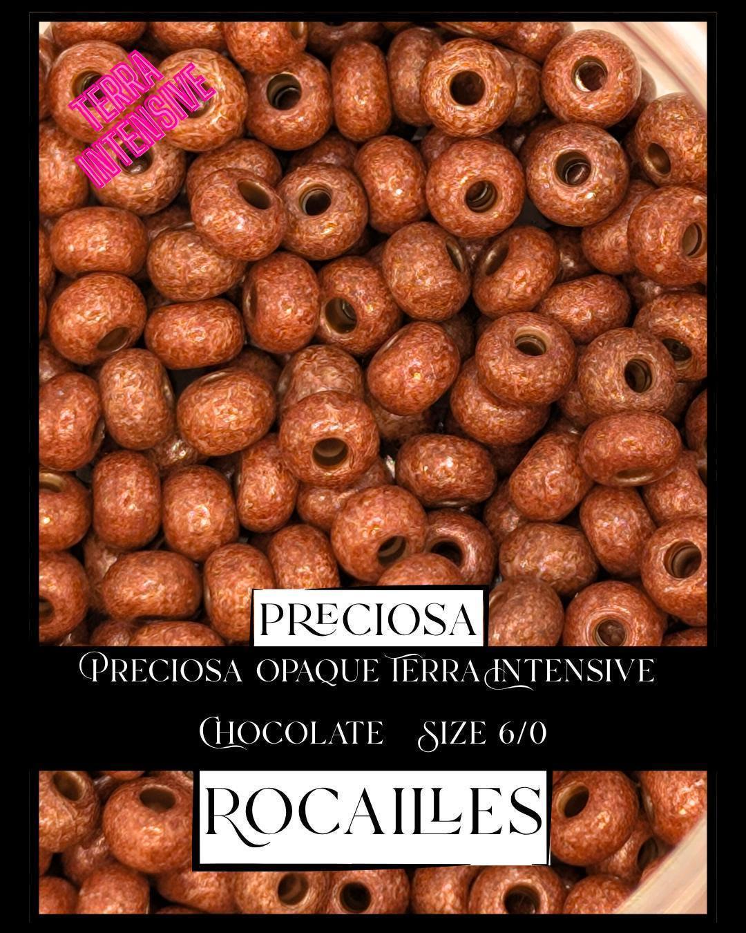 Preciosa Opaque Terra Intensive Chocolate   Size 6/0 (10g pkg)