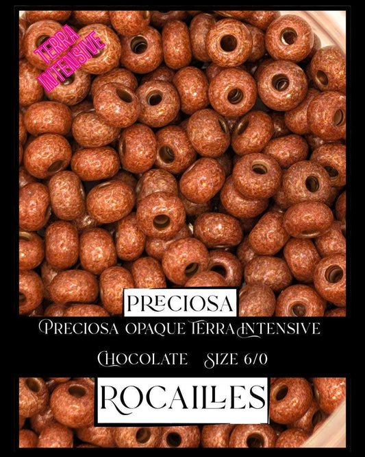 Preciosa Opaque Terra Intensive Chocolate   Size 6/0 (10g pkg)