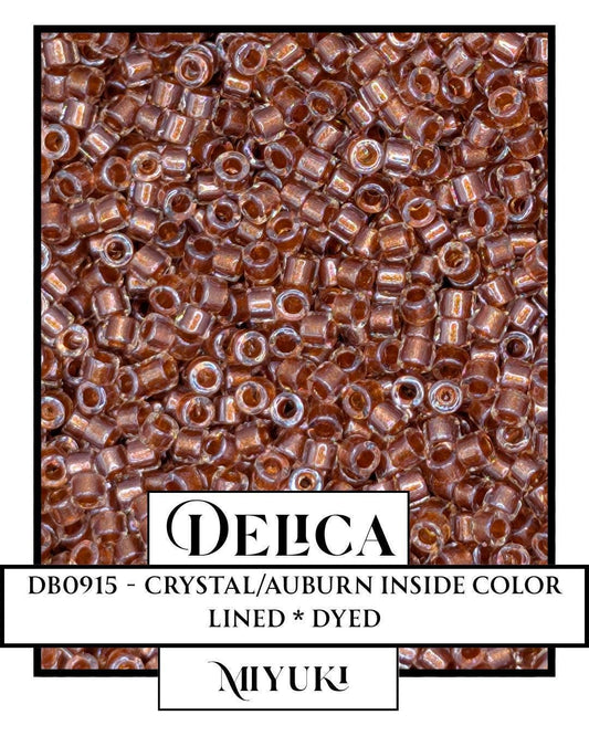 DB0915 - Crystal Lined Sparkling Ginger | Miyuki Delica Size 11/0  for Jewelry Making & Bead Weaving   (7.5g pkg)