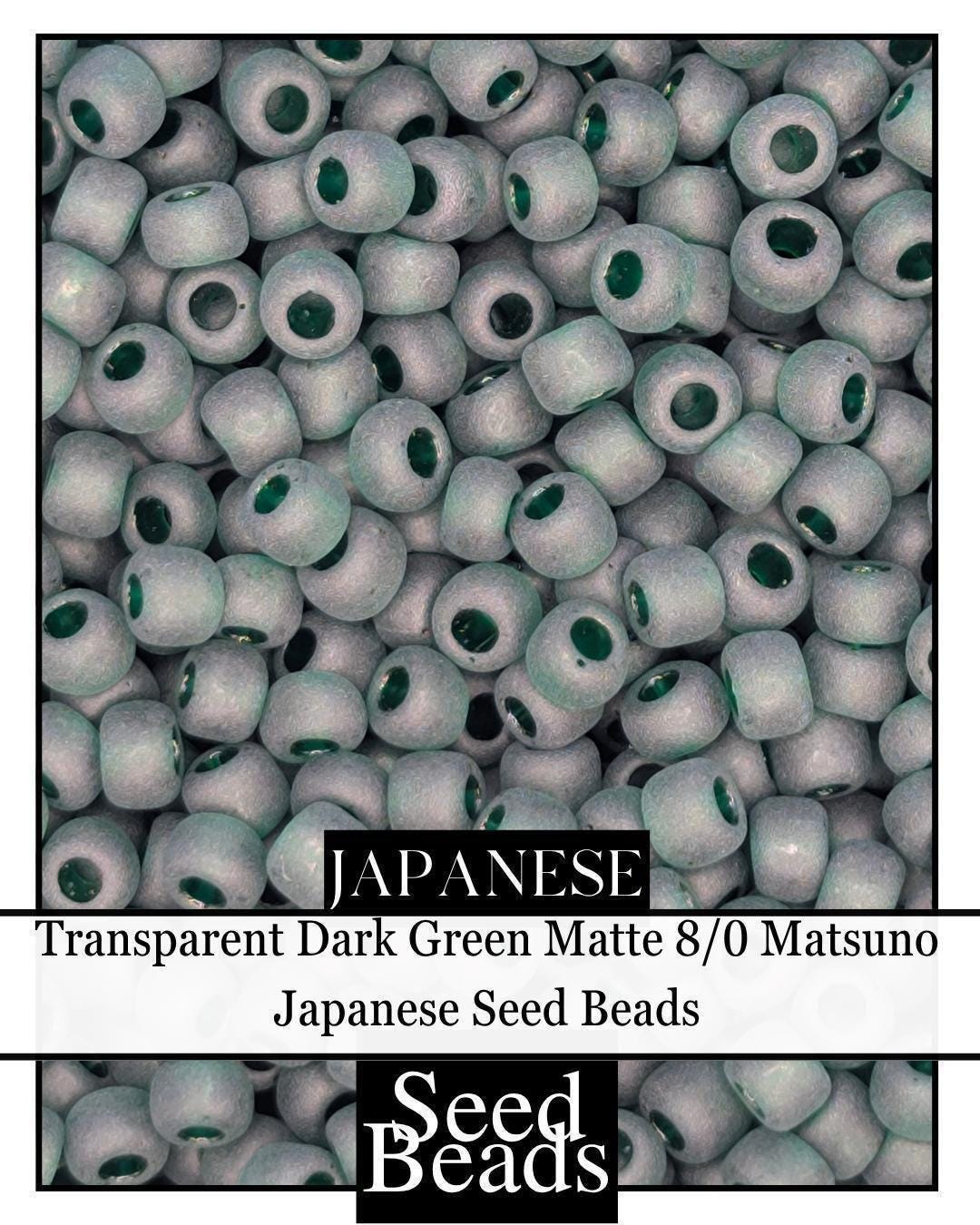 8336SB Transparent Dark Green Matte 8/0 (15g pkg)