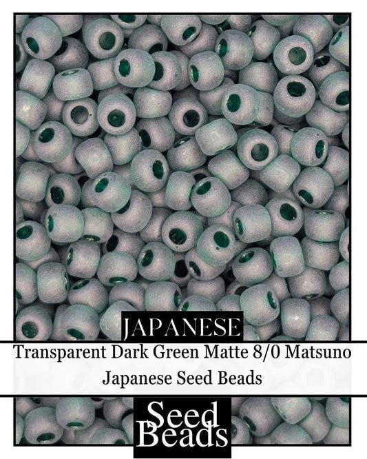 8336SB Transparent Dark Green Matte 8/0 (15g pkg)