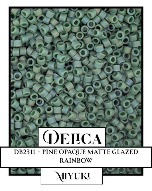 DB2311, Miyuki Delica, Seed Bead, Premium Opaque Matte Rainbow Beads, Small Quantity, Beadweaving Supplies