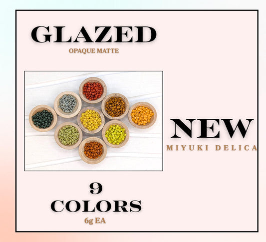 Miyuki Delica Seed Bead Set - 9 New Matte Glazed Delica Colors for Jewelry Making, Beadwork, Craft Projects (6 Grams Each)