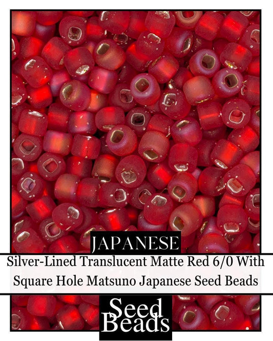 5113SB Silver-Lined Transparent Ruby Red 6/0 With Square Hole (15g pkg)