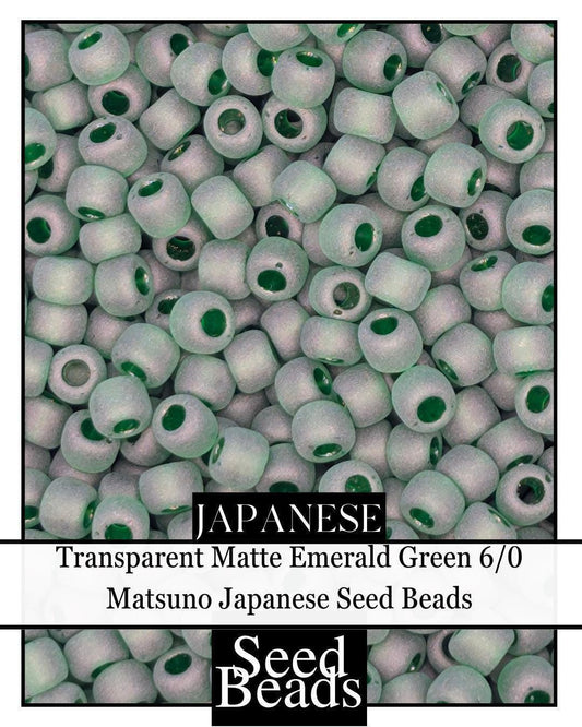 5605SB Transparent Matte Emerald Green 6/0 (15g pkg)