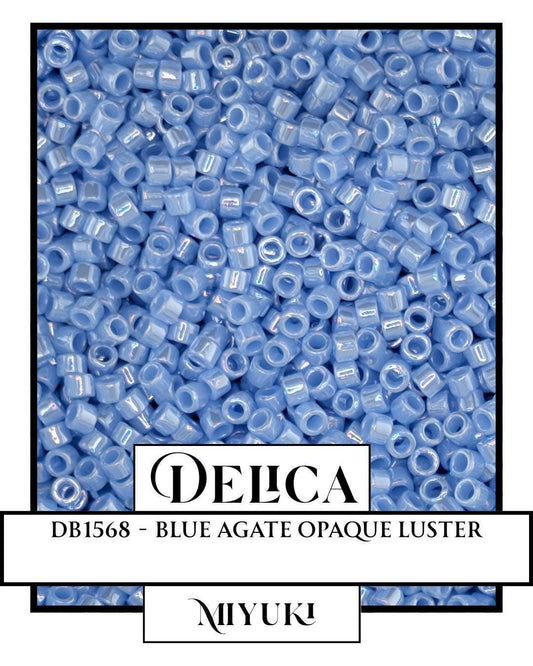 DB1568 - Blue Agate Opaque Luster (7.5g pkg) | Bead Weaving | High Quality Uniform Beads