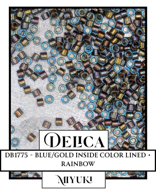 DB1775 - Aqua AB Lined Topaz | Miyuki Delica Size 11/0 Seed Beads for Jewelry Making & Bead Weaving   (7.5g pkg)