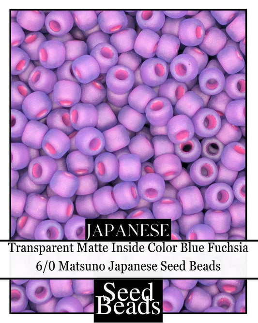5458SB Transparent Matte Inside Color Blue Fuchsia 6/0 (15g pkg)