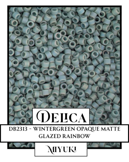 DB2313, Miyuki, Delica, Premium Seed Beads, Opaque Matte Rainbow Finish, Small Quantity, Ideal for Beadweaving
