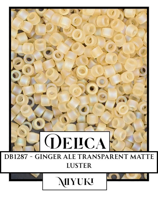 DB1287 - Transparent Mat Light Straw Luster | Miyuki Delica Size 11/0  for Jewelry Making & Bead Weaving   (7.5g pkg)
