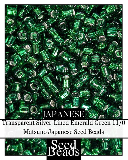 1839SB Transparent Silver-Lined Emerald Green 11/0 (15g pkg)