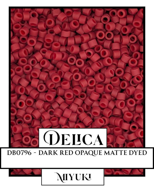 DB0796 - Dark Red Opaque Matte (D) (7.5g pkg) | Bead Weaving | High Quality Uniform Beads
