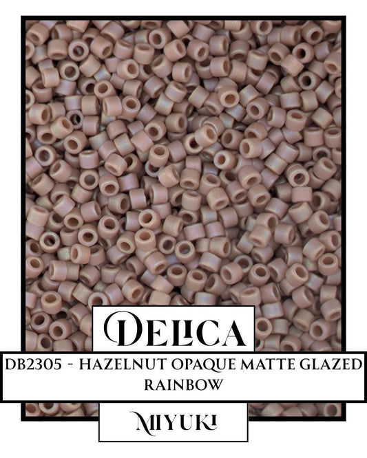 DB2305, Miyuki Delica, Seed Bead, Premium 11/0 Opaque Matte Rainbow Beads, Small Quantity, Beadweaving Supplies
