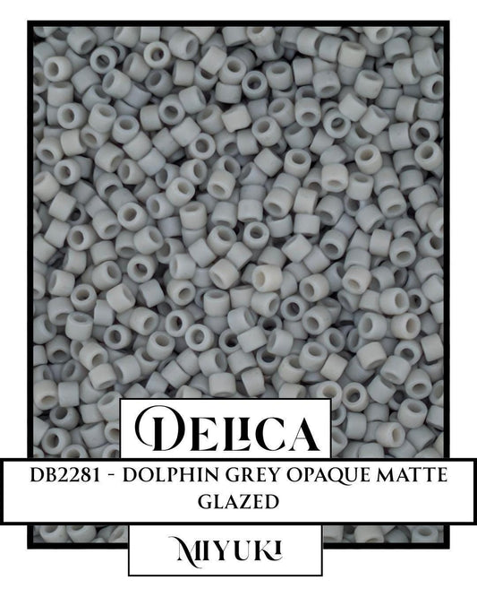 DB2281 - Dolphin Grey Opaque Matte Glazed (7.5g pkg) | Bead Weaving | High Quality Uniform Beads