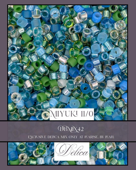 DBMIX42  Miyuki Delica Mix Seed Beads 11/0, Exclusive Bead Mix By Leah   (7.5g pkg) | Bead Weaving | High Quality Uniform Beads