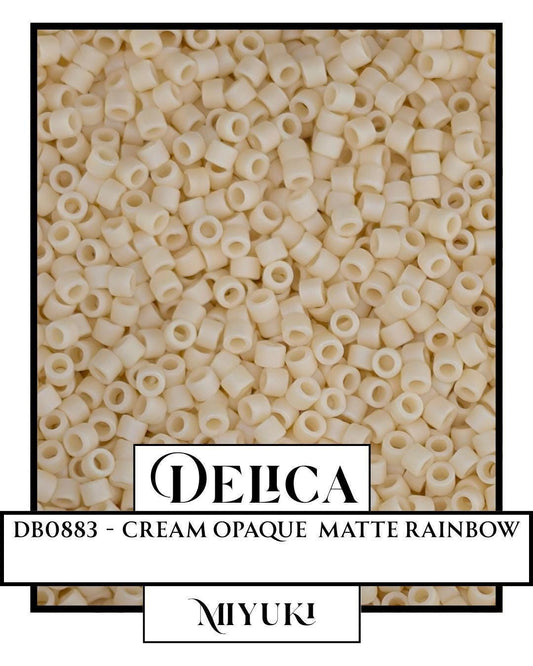 DB0883 - Mat Opaque Cream AB | Miyuki Delica Size 11/0  for Jewelry Making & Bead Weaving   (7.5g pkg)