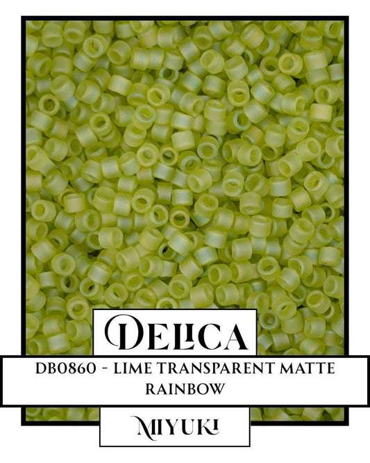 DB0860 - Mat Transparent Chartreuse AB | Miyuki Delica Size 11/0 Seed Beads for Jewelry Making & Bead Weaving   (7.5g pkg)