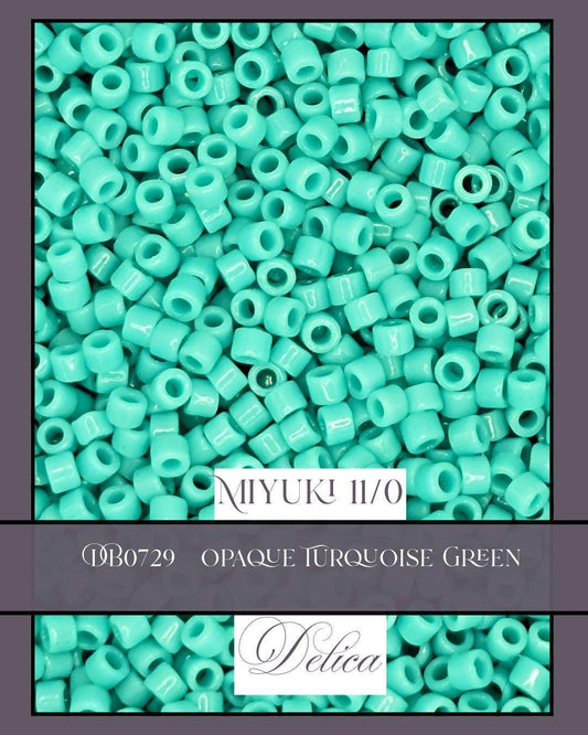 DB0729 -  Opaque Turquoise Green | Miyuki Delica Size 11/0  for Jewelry Making & Bead Weaving   (7.5g pkg)