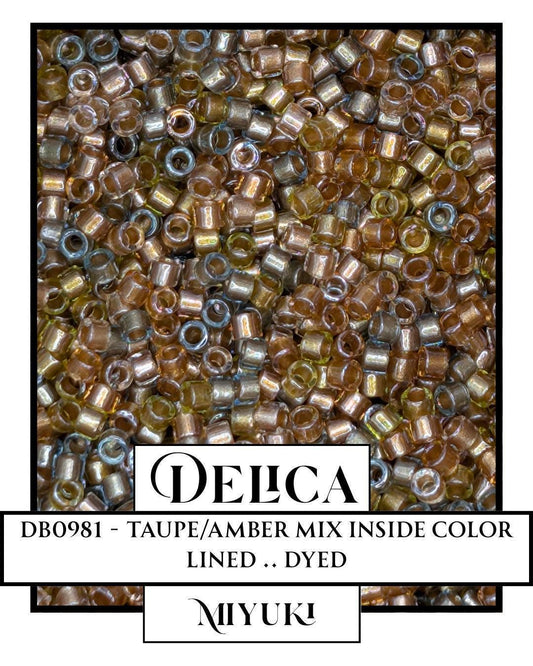 DB0981 - Spkl Lined Sand Dune Mix | Miyuki Delica Size 11/0 Seed Beads for Jewelry Making & Bead Weaving   (7.5g pkg)