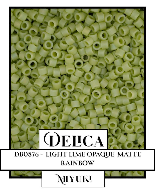 DB0876 - Mat Opaque Chartreuse AB | Miyuki Delica Size 11/0 Seed Beads for Jewelry Making & Bead Weaving   (7.5g pkg)
