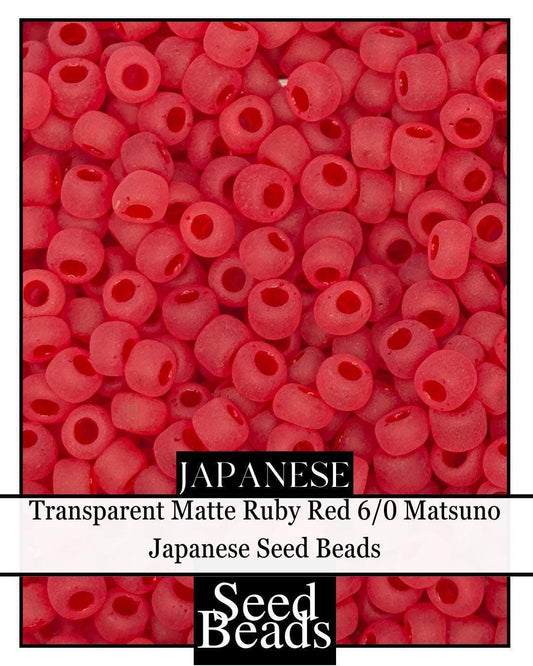 5563SB Transparent Matte Ruby Red 6/0 (15g pkg)