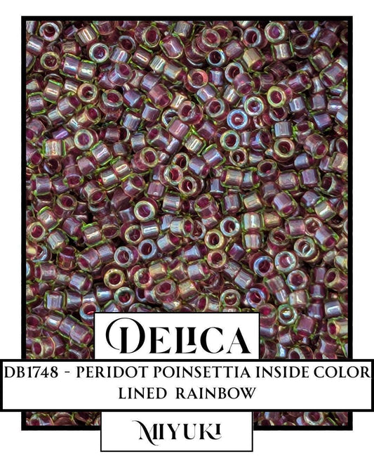 DB1748 - Peridot/Poinsettia ICL/R (7.5g pkg) | Bead Weaving | High Quality Uniform Beads