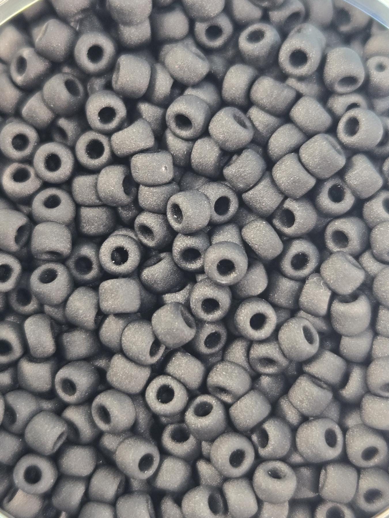 Opaque Matte Black  8/0 Round Japanese Seed Beads (15g pkg)