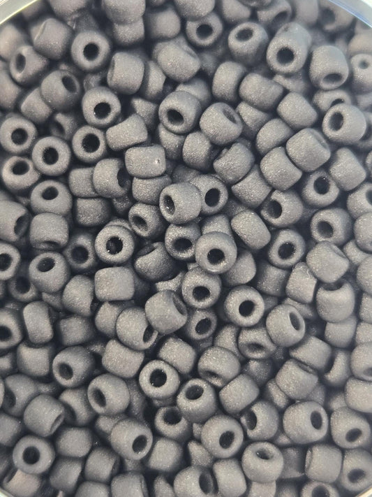 Opaque Matte Black  8/0 Round Japanese Seed Beads (15g pkg)