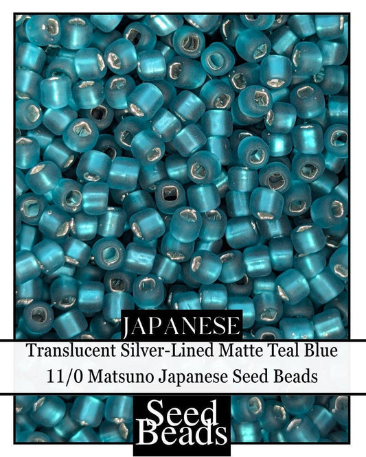 1935SB Translucent Silver-Lined Matte Teal Blue 11/0 (15g pkg)