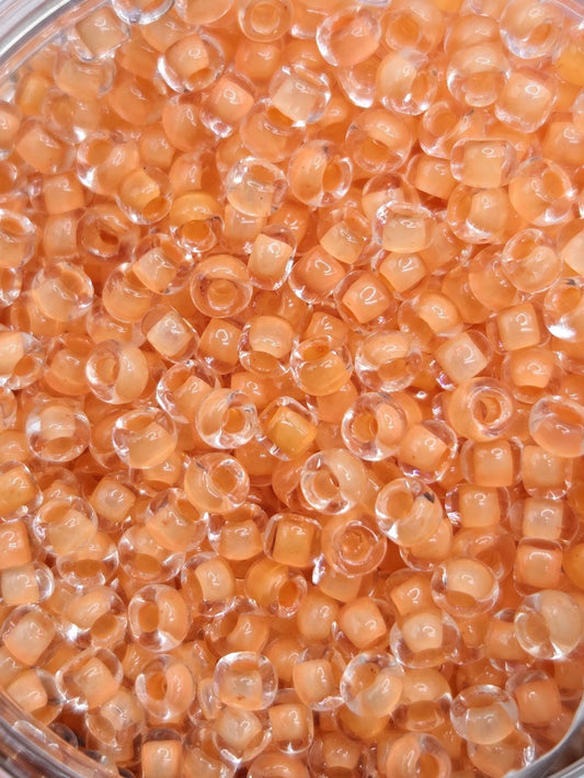 Translucent Inside Color Tangerine  8/0 Round Japanese Seed Beads (15g pkg)