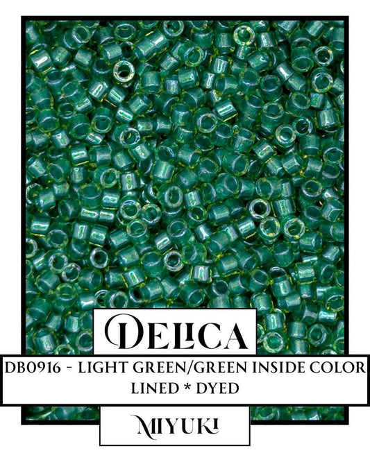 DB0916 - Light Green/Green ICL* (D) (7.5g pkg) | Bead Weaving | High Quality Uniform Beads
