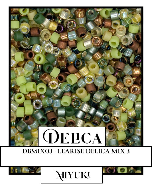 The image is a collage of various colored beads, including green, brown, and yellow, arranged in a visually appealing manner.